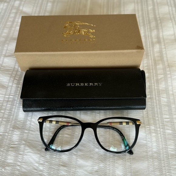 Burberry Eyeglasses black gold plaid - Picture 1 of 7